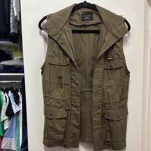 love Fire Green Utility Vest with Adjustable Waist